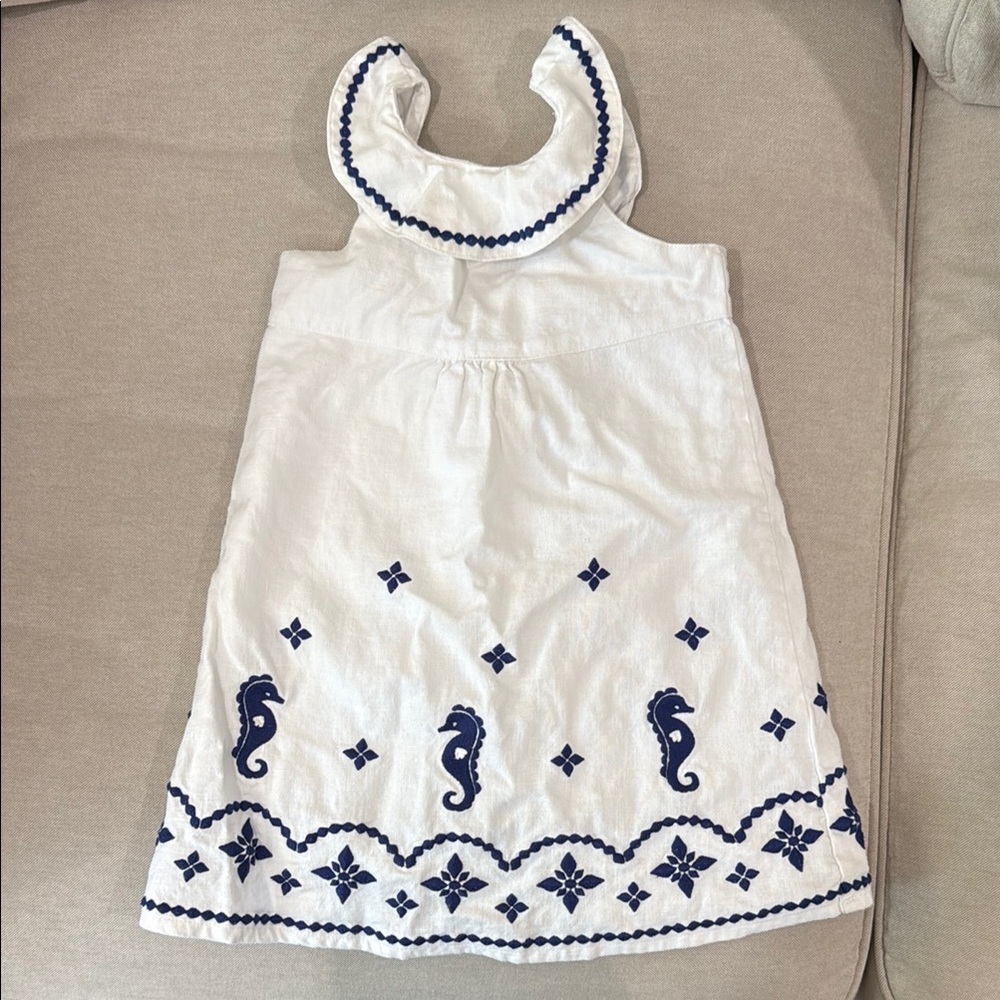 Gymboree White and Blue Kids Casual Dress